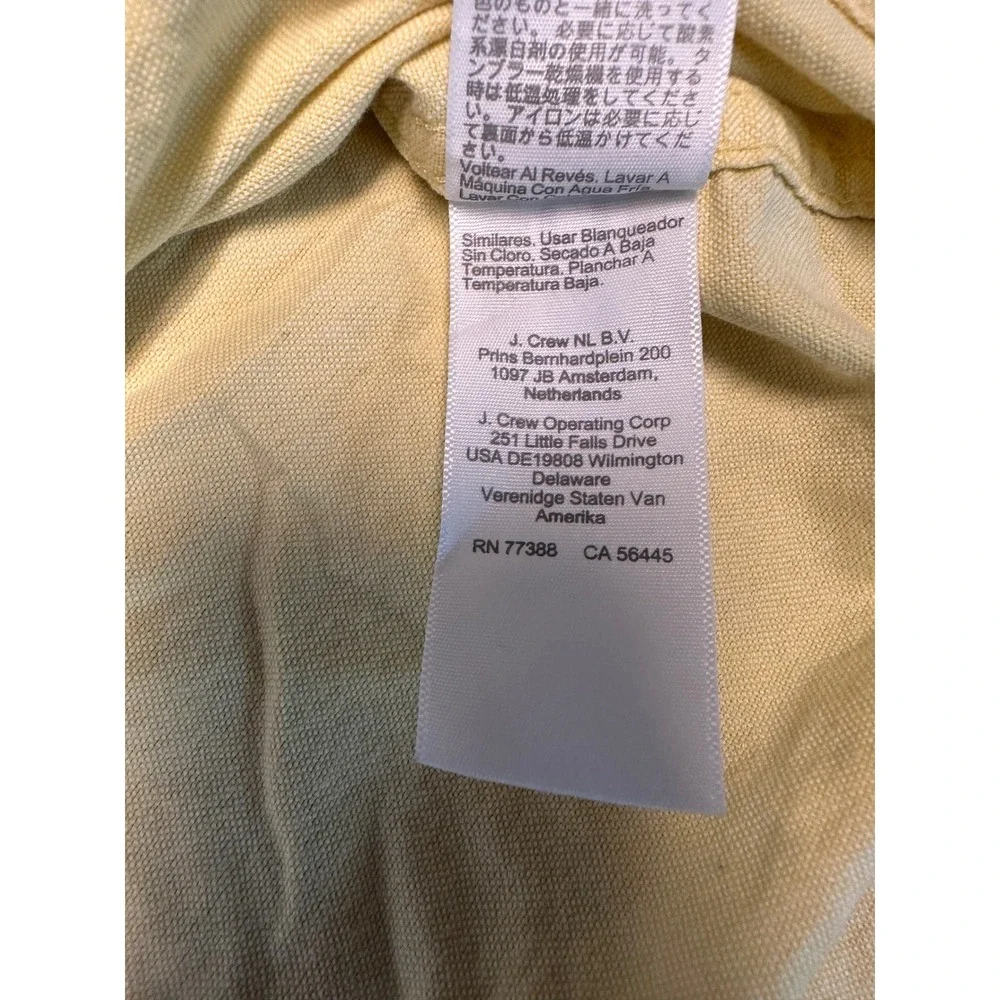 J. Crew Mens Flex Oxford Button Down Shirt Yellow Slim Fit Cotton Size S